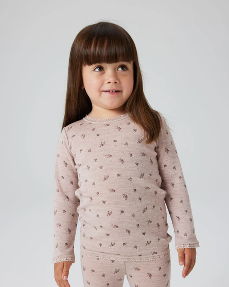 Lyserød - Shadow Gray - Name it - Uld bluse - Blomster - 13228432