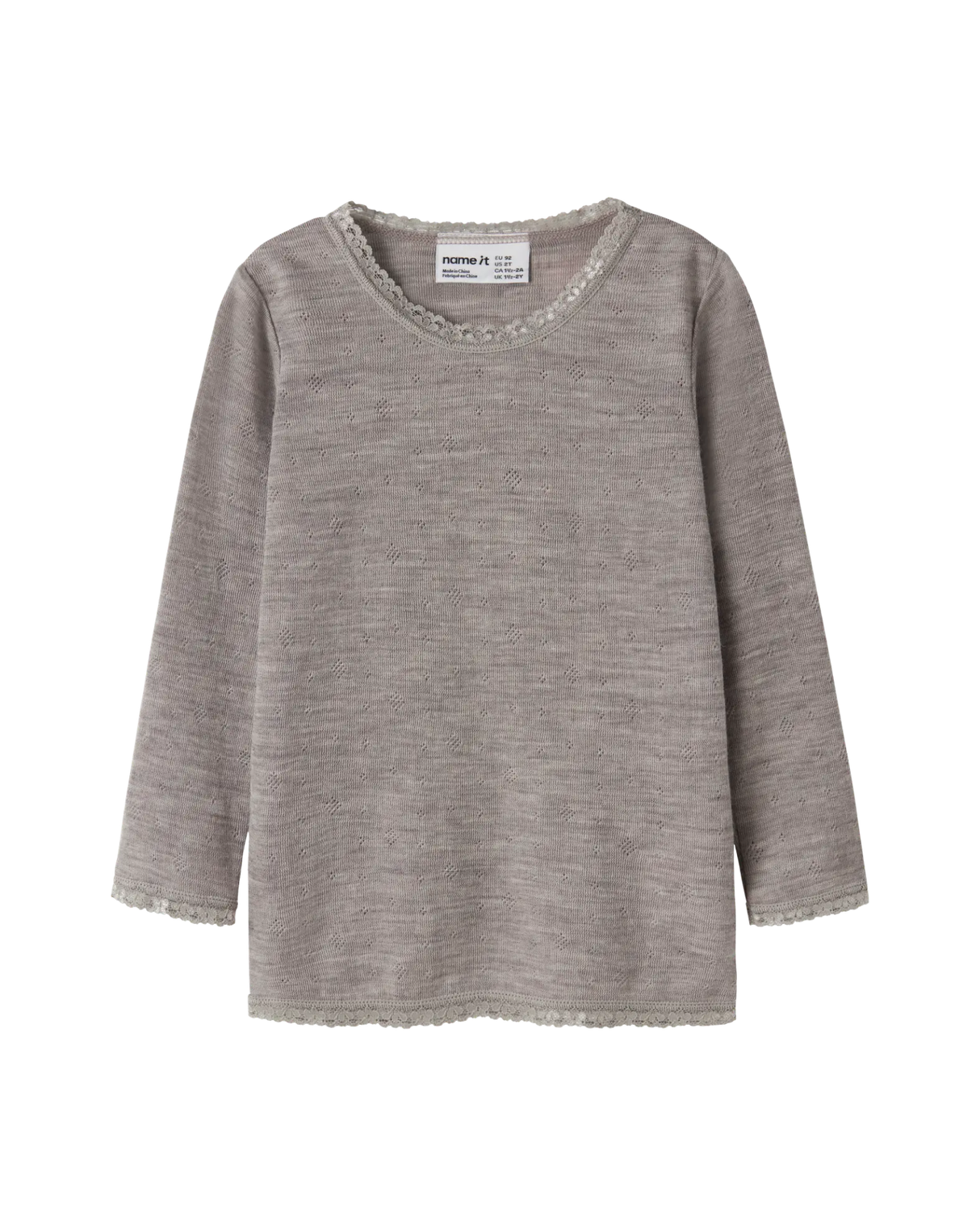 Pink - Shadow Gray - Name it - Wool blouse - Flowers - 13228432
