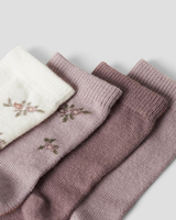 Lyserød/hvid - Shadow gray/4P - Name it - Strømper - 13228509