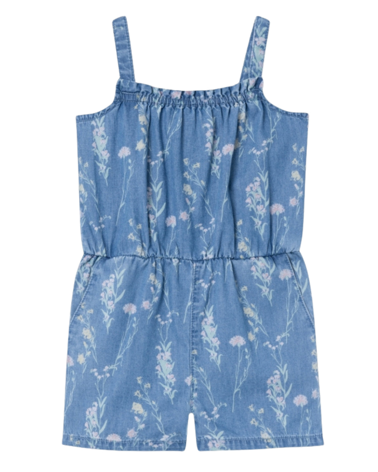 Blue - Medium Blue Denim - Name it - jumpsuit - floral - 13229402