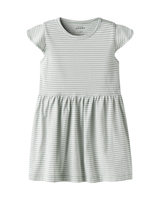 Lysegrøn / Hvid - Aqua Gray / Bright White - Name it - Kjole - Strippet - 13230226