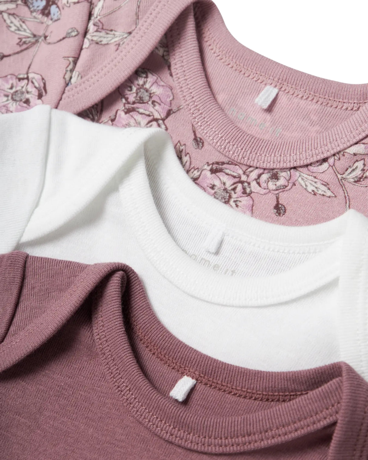 Lilla - Grape Shake - Name it - 3-pack - Bodystocking - Blomster - 13232733