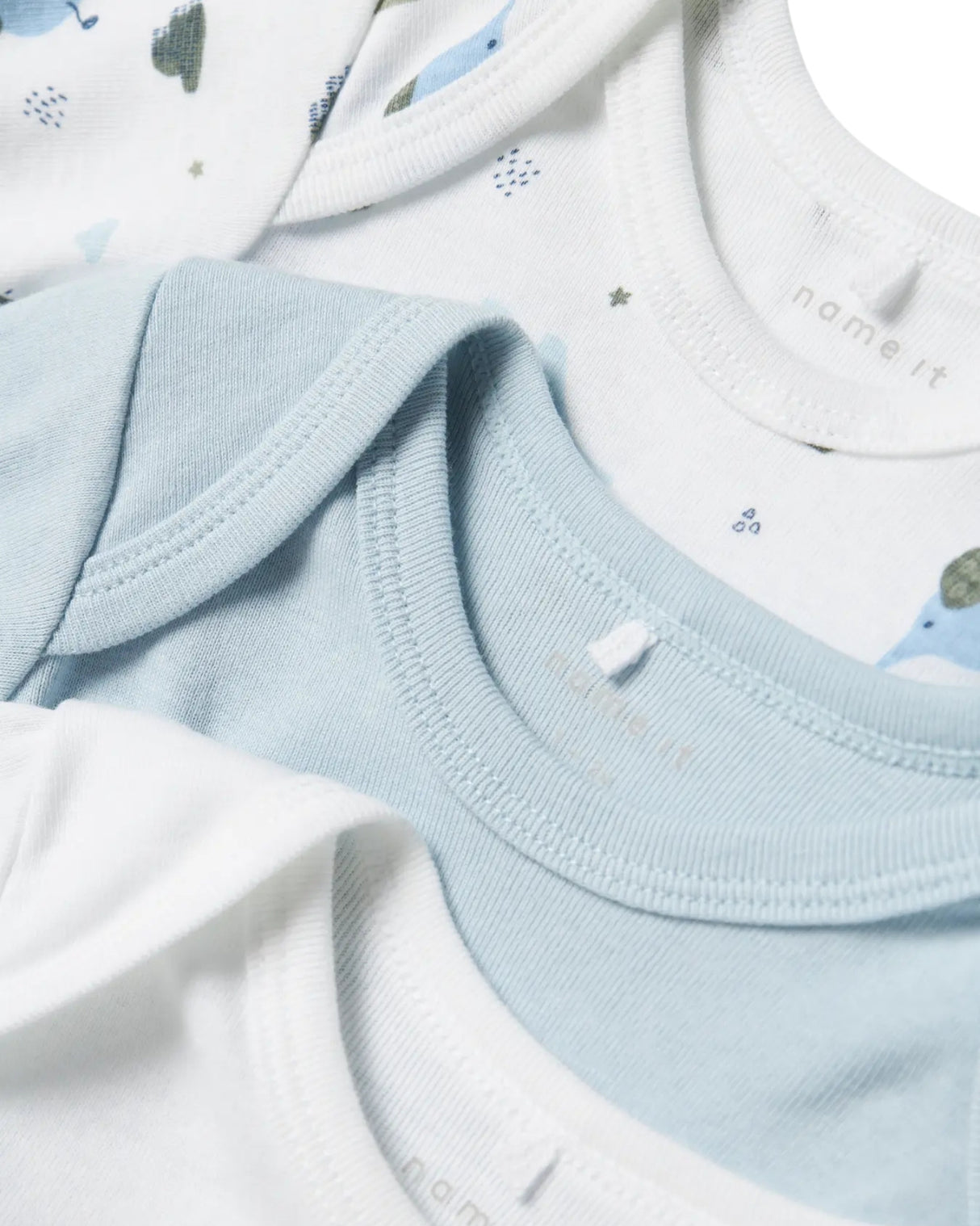 Lyseblå - Baby Blue - Name it - 3-pack - Bodystocking - Elefant - 13232736