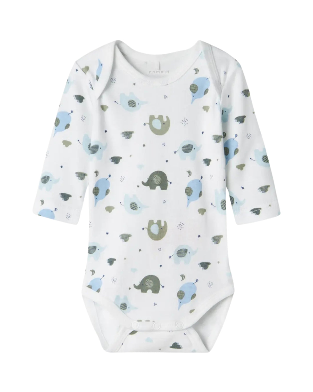 Lyseblå - Baby Blue - Name it - 3-pack - Bodystocking - Elefant - 13232736