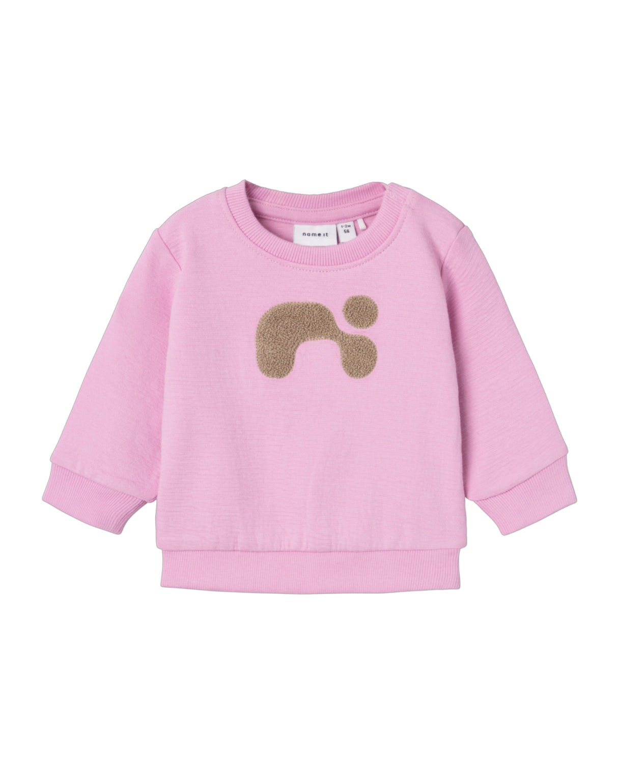 Lyserød - Pastel Pink - Name it - sweatshirt - logo - 13234477
