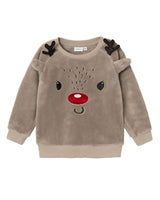 Brun - Weathered Teak - Name it - Teddy - sweatshirt - rensdyr - 13234746