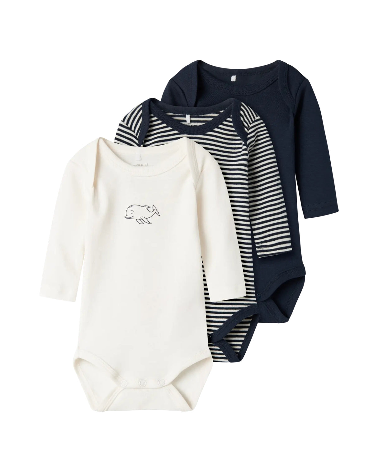 Blå - Dark Sapphire - Name it - 3-pack - Bodystocking - hval - 13235147