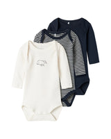 Blå - Dark Sapphire - Name it - 3-pack - Bodystocking - hval - 13235147