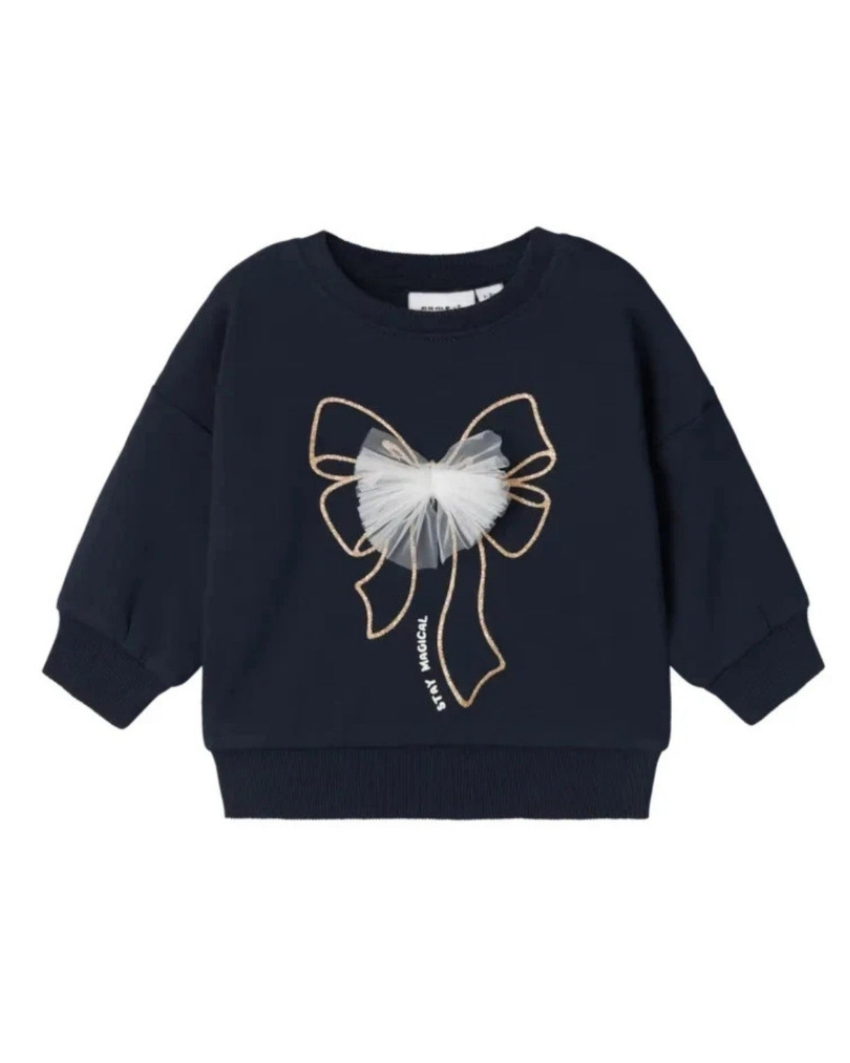 Navy - Dark Sapphire - Name it - sweatshirt - sløjfe - 13236115