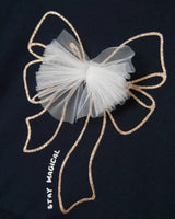 Navy - Dark Sapphire - Name it - sweatshirt - sløjfe - 13236115