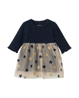 Navy - Dark Sapphire - Name it - Kjole - tylskørt - glimmer stjerner - 13236121