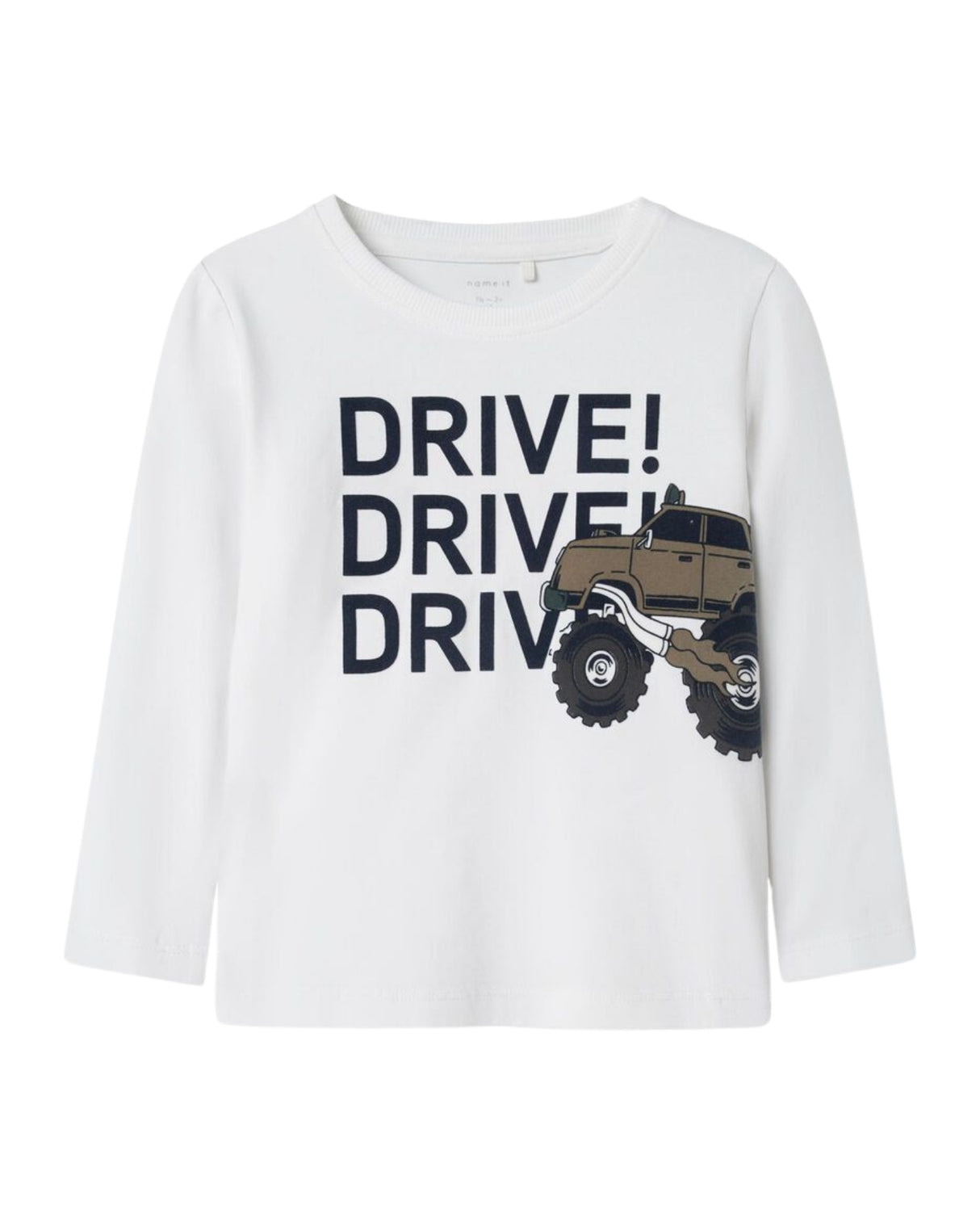 Hvid - Bright White - Name it - Langærmet Bluse - Monster Truck - 13236458