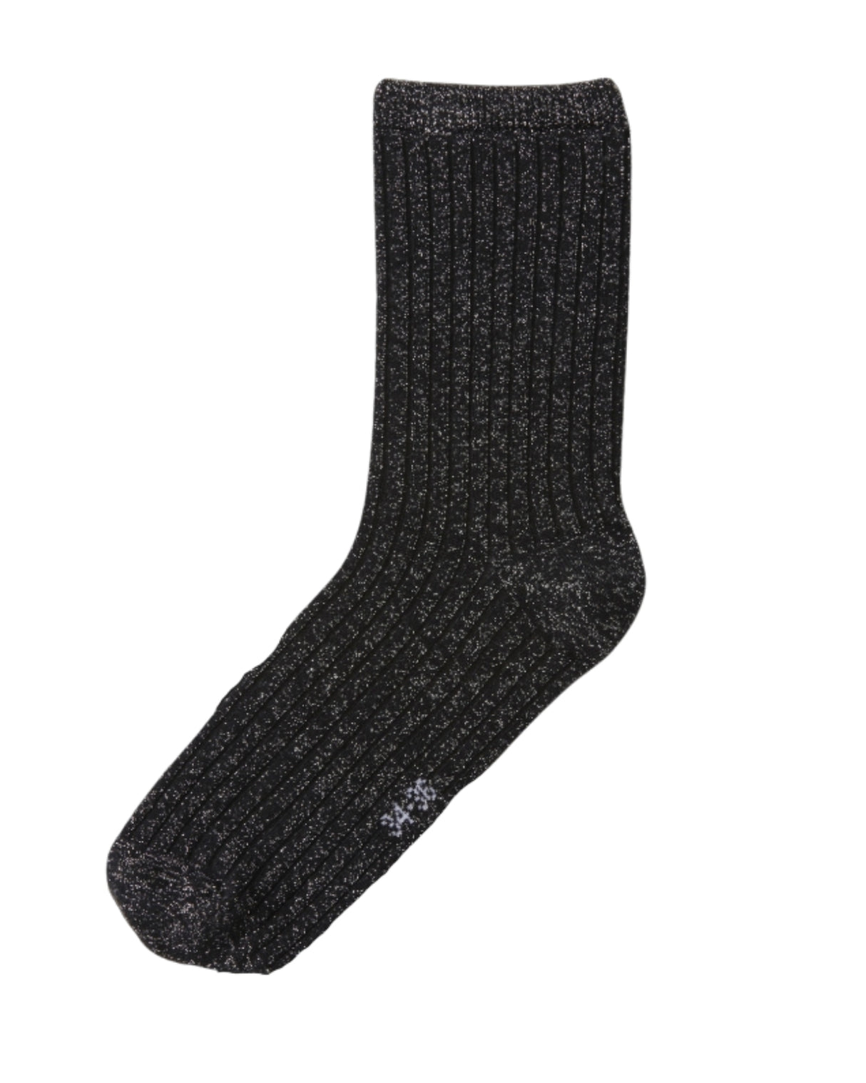 Sort - Black - Name it - rib sokker - glimmer sølv - 13238175