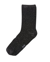 Sort - Black - Name it - rib sokker - glimmer sølv - 13238175