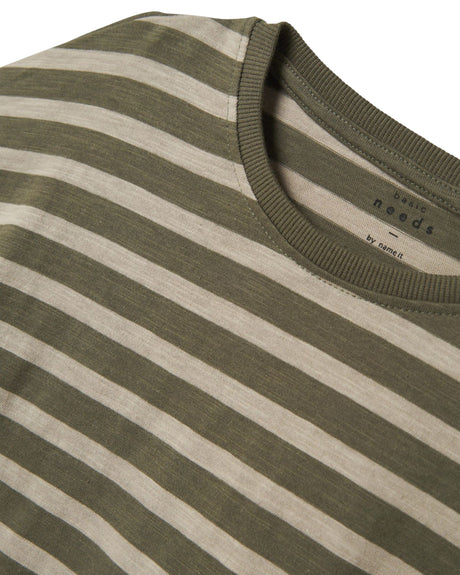 Grøn - Dusty Olive - Name it - Bluse - Striber - 13238187