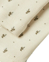 Offwhite - Turtledove/små blomster - Lil'Atelier - Rib - Leggings - Blomster - 13239102