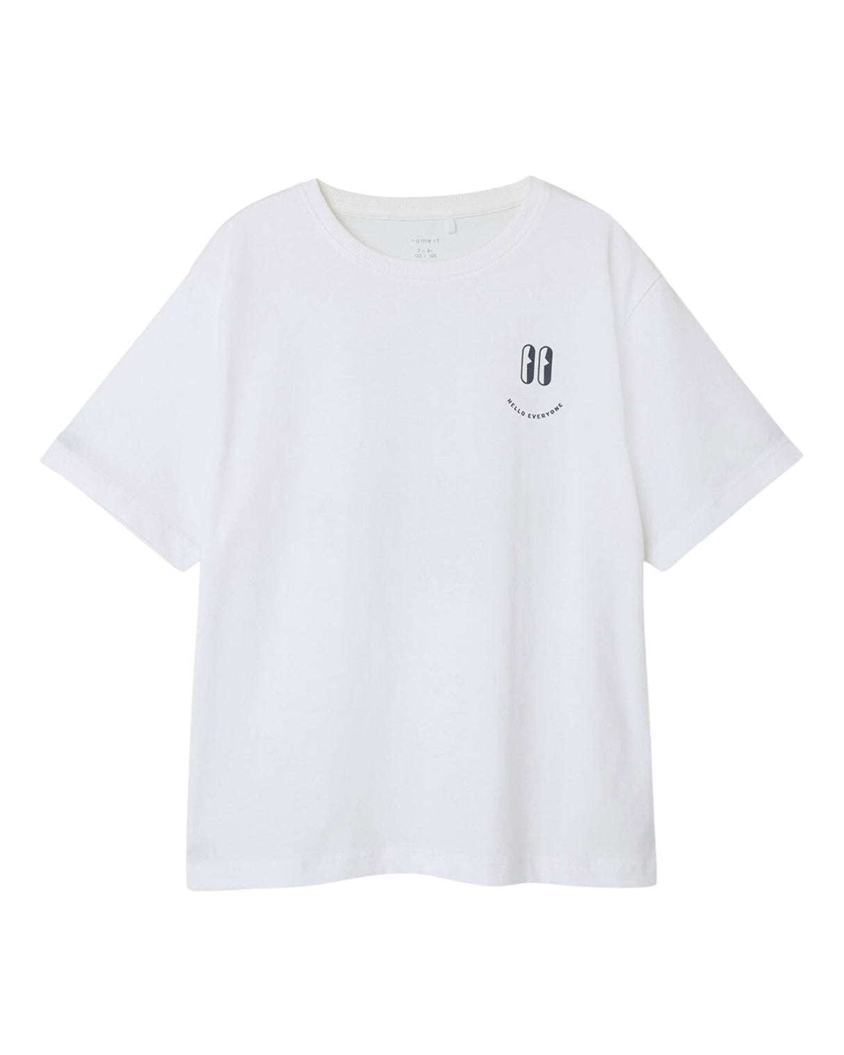 Hvid - Bright White - Name it - tshirt - motiv på ryggen - 13239600