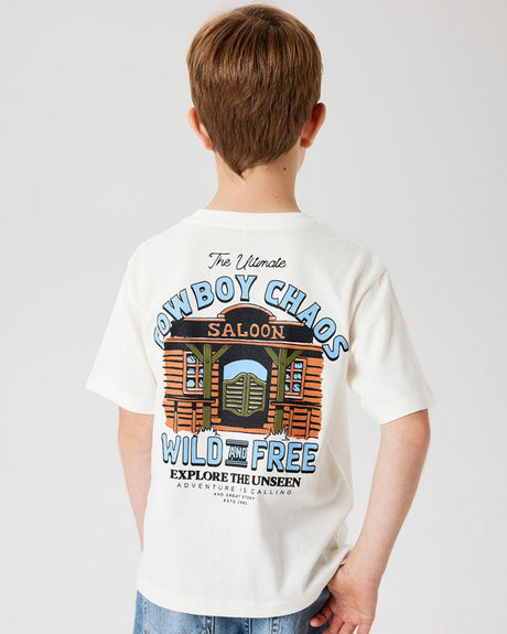 Hvid - Cloud dancer - Name it - tshirt - motiv på ryggen - 13239600