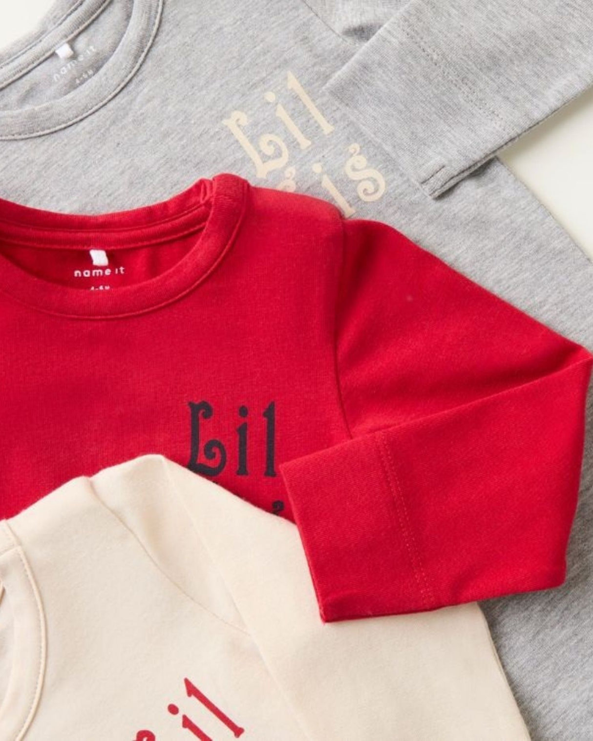 Grå - Grey Melange - Name it - Bodystocking - "Lil Sis" - 13240550