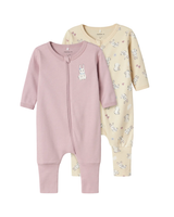 Pink - Pink Lavender - Name it - Pajama set - Rib - Butterflies - 13232976