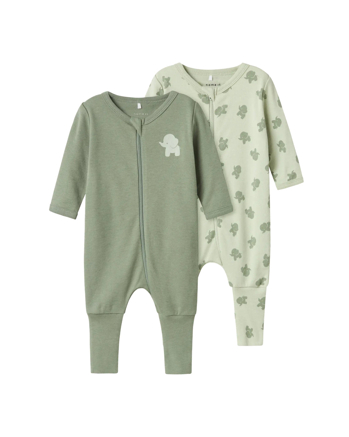 Grøn - Sea Foam - Name it - Natdragter (med lynlås) - 2-pack - 13241752