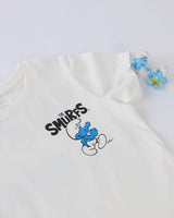 Hvid - Cloud Dancer - Name it - T-shirt - Smølfer - 13241789