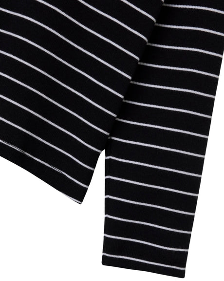 Sort/hvid - Black - Name it - small rib - stribet - langærmet - bluse - 13241869