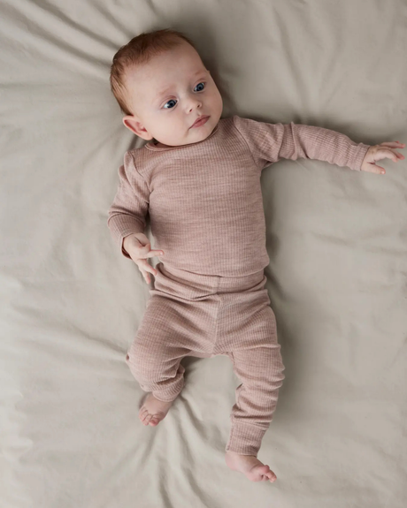 Lyserød - Shadow Gray - Name it - Uld leggings - Rib - 13242039