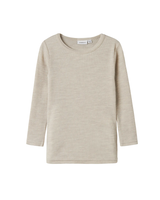 Grå - Nacreous - Name it - Uld bluse - Rib - 13242118