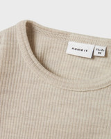 Grå - Nacreous - Name it - Uld bluse - Rib - 13242118