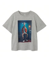 Grå - Grey Melange - Name it - t-shirt med giraf - 13242161
