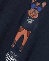 Blå - Dark Sapphire - Name it - T-shirt - "Super dude" - 13242434