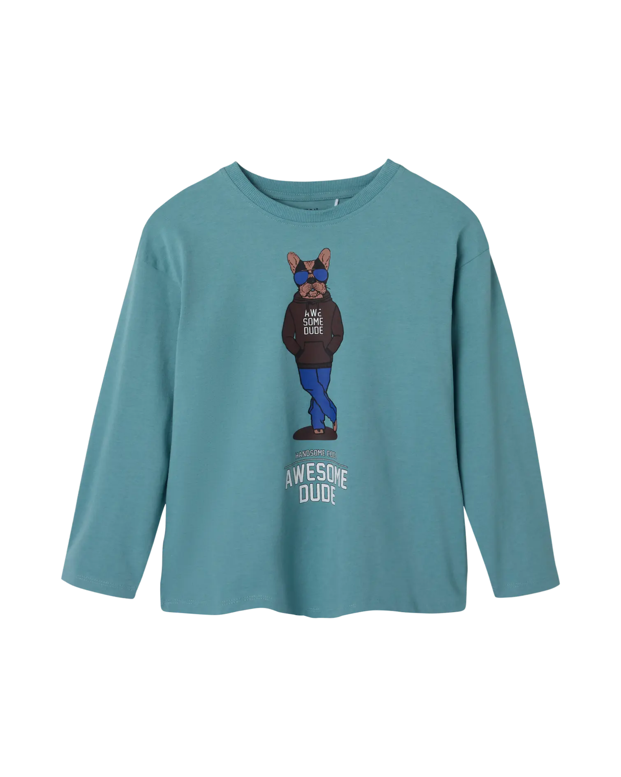 Blå - Mineral blue - Name it - T-shirt - "Awesome dude" - 13242434