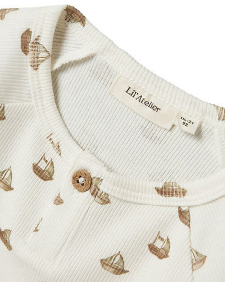 Offwhite - Coconut Milk - Boat - Lil'Atelier - Bluse - Rib - 13243728