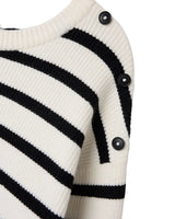 Hvid - cloud dancer -  Name it - lang striktrøje med striber - 13243866