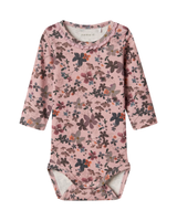 Lyserød - Burnished Liliac - Name it - Bodystocking - Blomster - 13246495