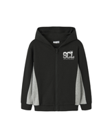 Sort - Black - Name it - Hættetrøje - Lynlås - 13246563