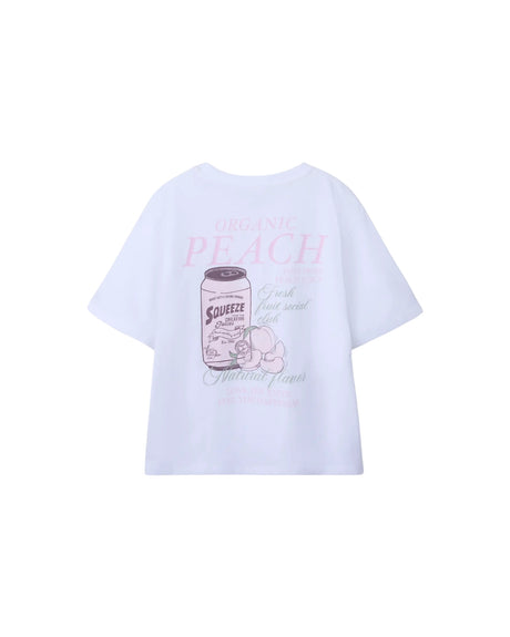 Hvid - Bright White/Peach - Name it - T-shirt - Print - 13246816