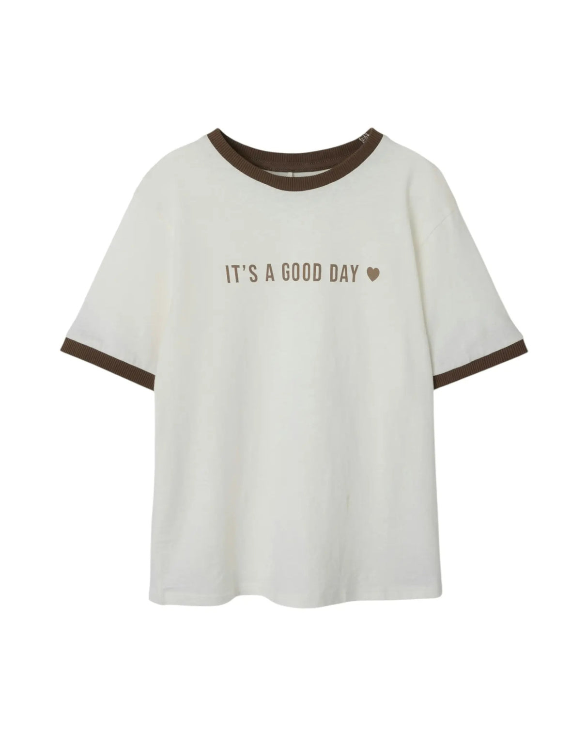 Hvid - Bright White - Name it - T-shirt - "It is a good day" - 13248181