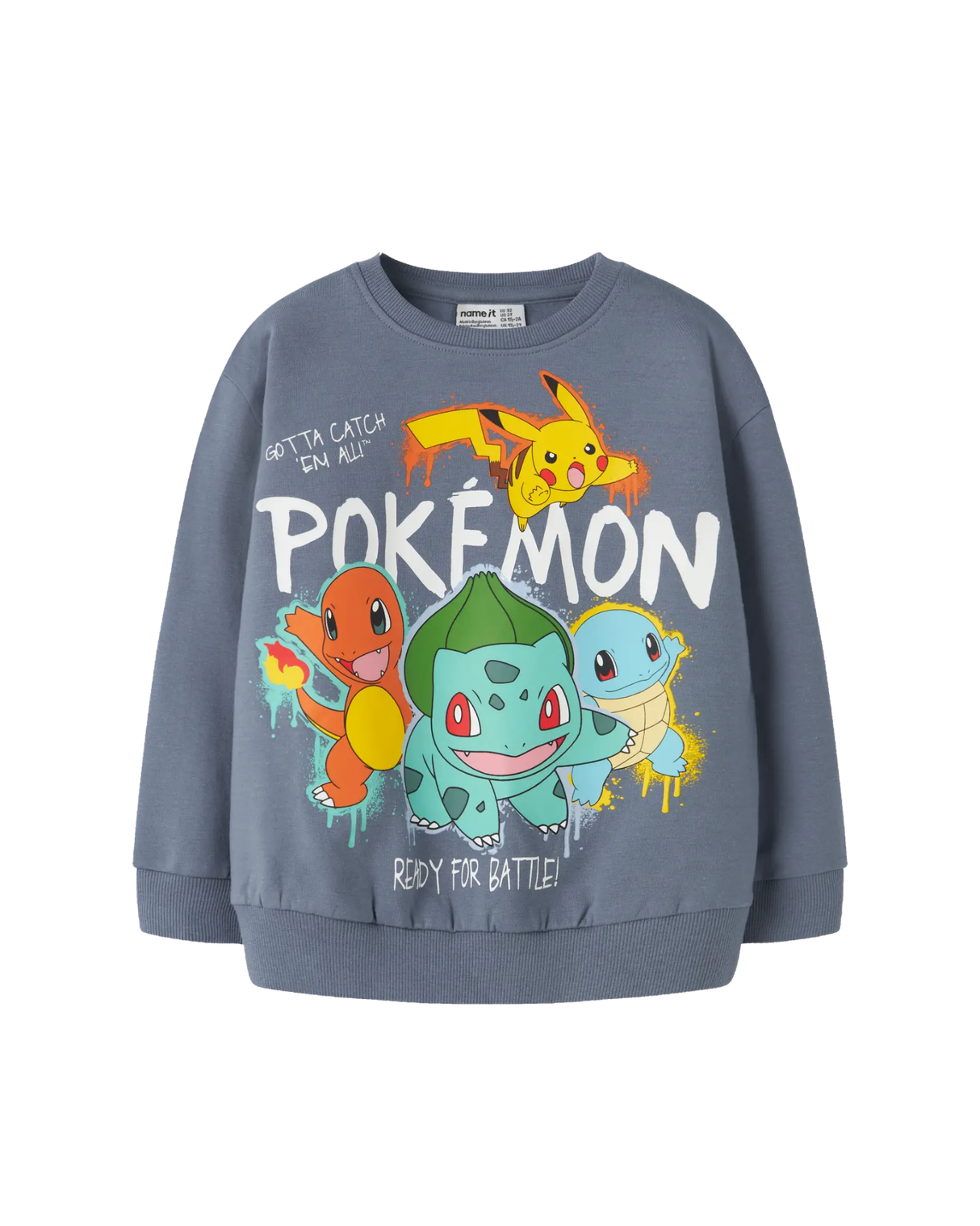 Gråblå - Flint stone - Name it - sweatshirt - 13249589