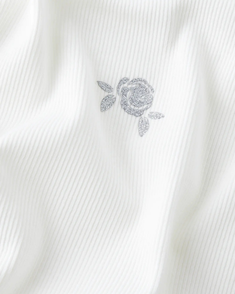 Hvid - Cloud Dancer - Name it - Tank Top - med rose - 13251784