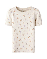 Hvid T-shirt med muslinger - Name it - korteærmer - Sandshell - 13251879