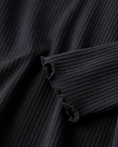 Sort Rib Langærmet Bluse - Name it - 13252641