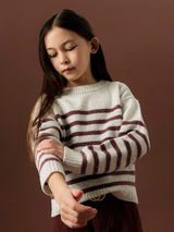 Grå - Light greay Melange - Name it - Stribet Striktrøje - 13253064