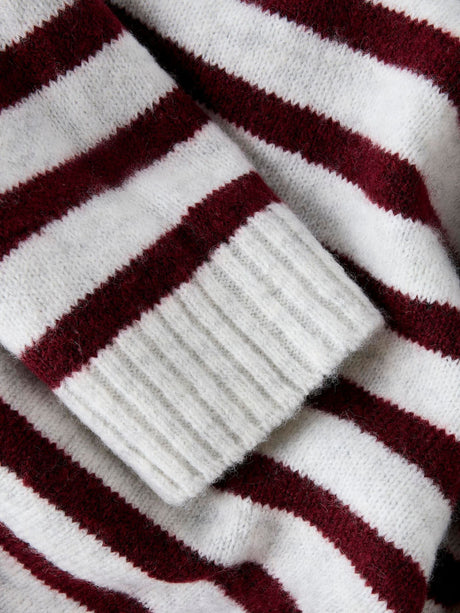 Grå - Light greay Melange - Name it - Stribet Striktrøje - 13253064