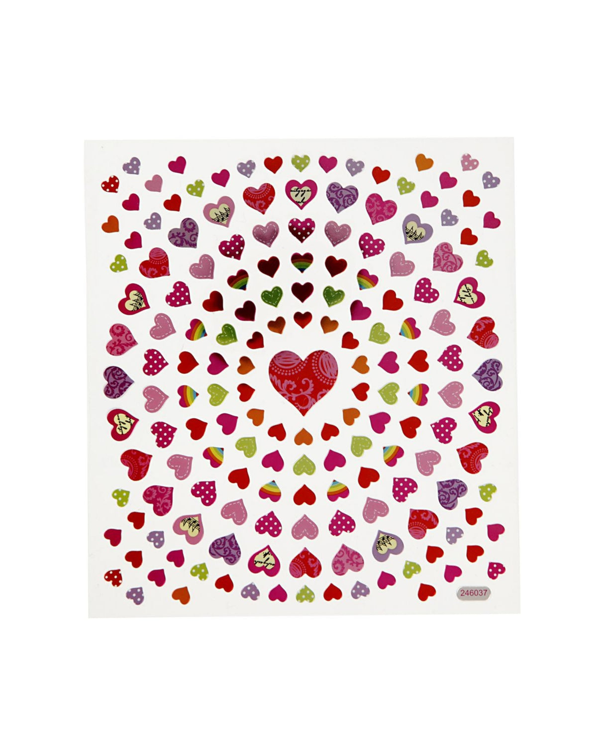 Stickers 1 Ark - små hjerter 15x16,5 cm