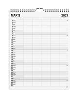 Familie kalender Black and White 5 kol. 2027