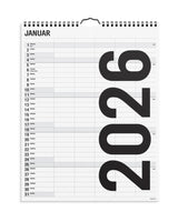 Familiekalender 2026 Black and white 5 kolonner - Fra Mayland