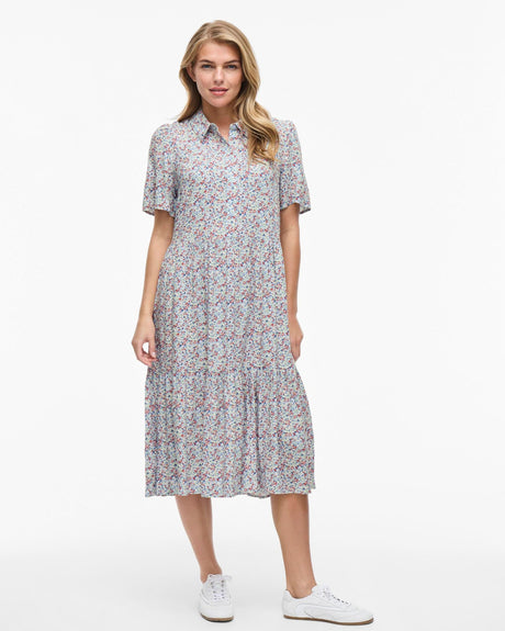 Blå - Kentucky Blue - Vila - Kjole - Blomster - 14088790