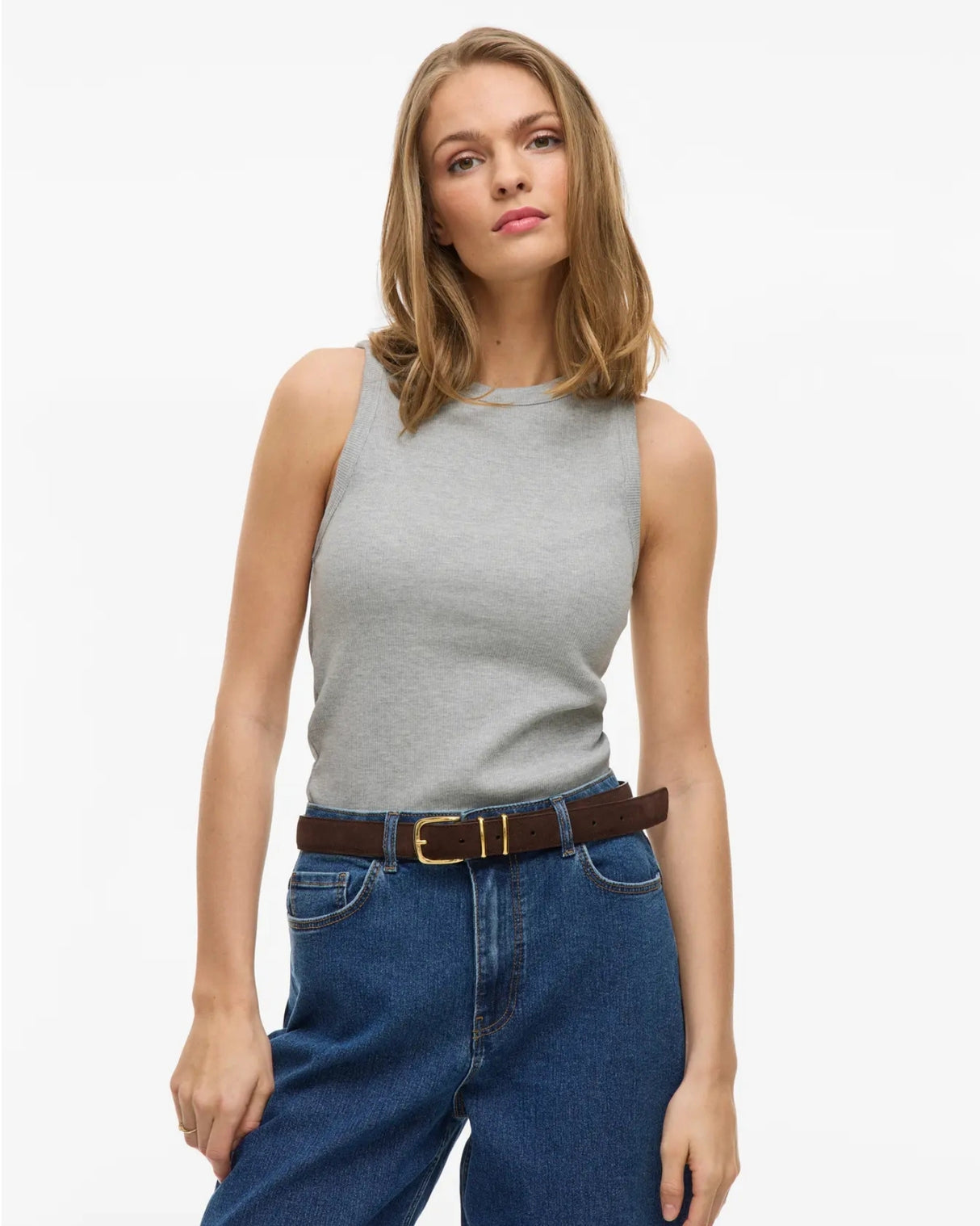 Grå - Light Grey Melange - VILA - Top - 14101757